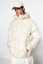 Bej Oversize Suya ve Rüzgara Dayanıklı Şişme Kışlık Mont TMNAW23MO00086 - 3