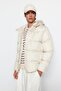 Bej Oversize Suya ve Rüzgara Dayanıklı Şişme Kışlık Mont TMNAW23MO00086 - 5