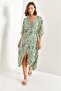 Women's Double Breasted Neck Front Slit Dress - 3