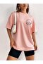 Women's Moon and Sun 'Sun and Moon' Printed 100% Cotton Crew Neck Oversize T-shirt - 4