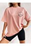 Women's Moon and Sun 'Sun and Moon' Printed 100% Cotton Crew Neck Oversize T-shirt - 6