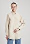 Regular Fit Shirt Collar Poplin Long Sleeve Tunic Z8913az23au