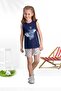 Seahorse Navy Blue Girls Shorts Set