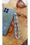 Mini Butterfly Detailed Pearled Phone Charm Phone Ornament - 5