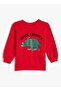 Printed Boy's Red Sweatshirt 4WMB10029TK - Toddler
