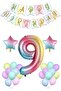 Rainbow Concept Age Birthday Party Celebration Set; Number and Star Foil, Banner and Macaron