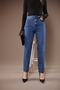 Mila Women's Dark Blue Color High Waist Mom Mold Lycra Jeans - 2