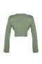 Mint Crop Yumuşak Dokulu Kruvaze Triko Kazak TWOAW24KZ00381 - 9