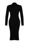 Siyah Midi Cut Out/Pencere Detaylı Triko Elbise TWOAW24EL00028 - 8