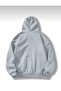 Gray Basic Oversize Hooded Sweatshirt - 2