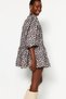 Multicolor Animal Print Straight Cut Crew Neck Mini Woven Dress TWOAW24EL00840 - 9