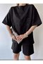 Black Shorts Suit with Wrapped Embroidery on the Front Since What Time - 5