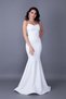 White Strappy Back Rope Tied Woven Draped Fabric Fish Collar Evening Dress - 5