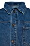 Orta Mavi %100 Pamuk Regular Fit Denim Kot Ceket TMNAW24CE00004 - 7