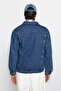Orta Mavi %100 Pamuk Regular Fit Denim Kot Ceket TMNAW24CE00004 - 5