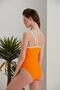 Women's Orange One-Shoulder Belt Detail Wired Special Design Lined Boutique Swimsuit - 5
