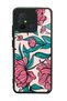 Glossy Phone Case for Xiaomi Redmi 12C Fuchsia Floral Design