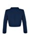 Navy Blue Crop Woven Blazer Jacket TWOAW24BC00023 - 8