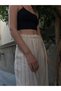 Line Pattern Linen Loose Form Trousers - 5