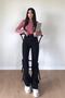 Lisa Jeans Women's Black High Waist Comfort Lycra Wide Leg Denim Palazzo Jeans
