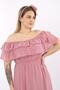Women's Collar Belted Plus Size Rose Chiffon Dress - 4