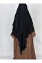 3-Layer Multi-Sifon Souffle Khimar with Peceli Ready-Made Large Scarf Black - 3