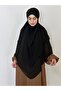 3-Layer Multi-Sifon Souffle Khimar with Peceli Ready-Made Large Scarf Black - 4