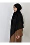 3-Layer Multi-Sifon Souffle Khimar with Peceli Ready-Made Large Scarf Black - 5