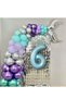 Mermaid Birthday Concept Balloon Chain Number Balloon and Background Curtain