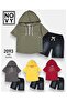 Boy's 2-Piece Set with Denim Pants and Short-Sleeve Hoodie - Age 3-6 - 2093 - 8