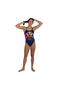 WOMEN'S TRAINING SWIMS RIBK 1PCE AF BLK/YLLW 8-11717F333 YZM UK SIZE - 4