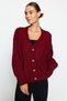 Claret Red Wide Fit Knitwear Cardigan TWOAW22HI0176 - 3