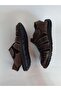Genuine Leather Anatomical Sole Closed Toe Antique Black Color Sandals - 2