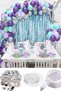 Silver Mermaid Tail with 40 Balloons Foil Balloons Balloon Chain Birthday Ornament Decoration Party Set - 3