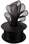 Chiffon Ribbon 4 cm 20 meters Decoration Ribbon BLACK - 3