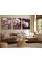 Wooden Framed Oil Painting Flower 3-Piece Painting Set - Triple Painting Set Natural Wooden Frame - 2