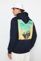 Navy Blue Regular/Normal Cut Tropical Printed Sweatshirt Tmnaw22Sw0797 - 5