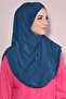 Ready-made Boneli Snap-on 3-Band Hijab Petrol Blue - 2
