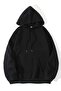 Black Basic Oversize Hooded Sweatshirt