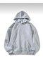 Gray Basic Oversize Hooded Sweatshirt