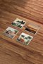 Egyptian Pyramids and Historical Themed Natural Stone Travertine Coasters Set of 4 - 3