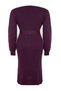 Plum Corded Bodycone Midi Knitwear Dress Tbbaw23Ah00032 - 8