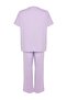 Lila Baskılı Cep Detaylı Örme Pijama Takımı TBBAW24AI00004 - 8