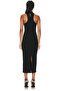 Women's Black Back Slit Half Turtleneck Silk Jersey Midi Dress - 3