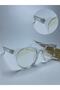 Vo026 Transparent Thick Round Unisex Blue Light Protective Glasses with Clear Glass - 4