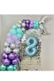 Mermaid Birthday Concept Balloon Chain Number Balloon and Background Curtain