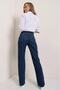 Dark High Waist Palazzo Jean Wide Leg Jeans - 5