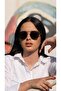 Women Sunglasses Half Frame Design Black Glass - 2