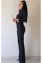 Terasa High Waist Lycra Black Flare Jeans Trousers - 4