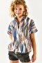 Women's Wave Brown Bat Linen Blended Shirt GML-19001121 - 7